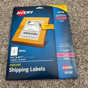 Avery Blue and Yellow Shipping Labels